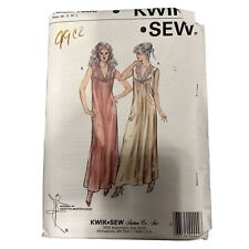 Vintage Kwik Sew Pattern 1386 Size XS-L Nightgown V-Neck Lace Maxi Length UC picture