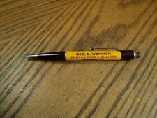 Vintage Durolite Mechanical Pencil. Geo. D. Wenrich Contractor. 4-9/16