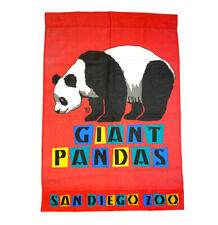 Vintage San Diego Zoo Giant Panda Gotschalk Primary Color Flag picture