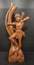 Tall Handcarved American Indian Shooting Bow Wood  Carving 24 Inches Tall picture