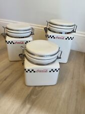 Vintage Coca-Cola Gibson 3 Piece Canister Set Ceramic Different Sizes from 2002 picture