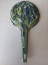Vintage Green Marbled Mirror Early Plastic Handheld Dressing Table 10.5