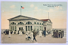 Ocean City NJ Postcard Public Music Pavilion and Pier C.1913 picture