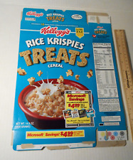 Vintage Rice Krispies TREATS Cereal Box from 1990s Microsoft offer picture