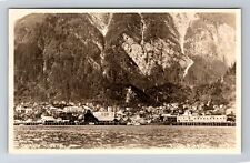 Juneau AK-Alaska RPPC Town Harbor Gold Mine Inscription Real Photo Old Postcard picture