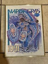 mardi gras framed vintage 1991 poster by frolich exxon dealers picture
