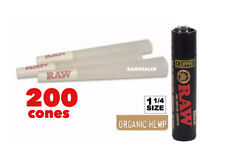 RAW organic cone 1 1/4 size (200PK)+raw black large clipper lighter picture