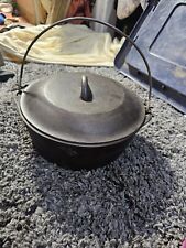 VINTAGE LODGE #8 CAST IRON DUTCH OVEN WITH LID USA 10-1/4