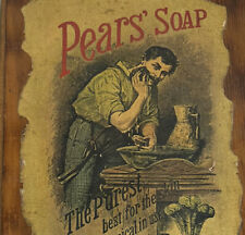 ￼Antique English Pears’ Soap Victorian Paper Label Advertisement Wall Plaque picture
