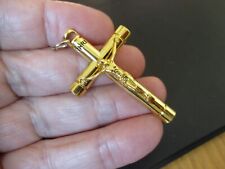 LOVELY LARGE ORTHODOX CROSS PENDANT MADE IN JERUSALEM HOLY LAND BLESSED #87 picture