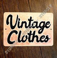 Metal Sign VINTAGE CLOTHES clothing thrift store shop retro used goods resale picture