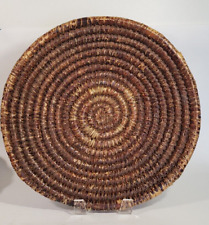 Early 20th Century Hand Woven Rush Coil Basket 12 inch picture