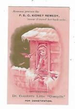 Old Quack Medicine Trade Card FEC Kidney Remedy Dr Comfort's Compills Ice Birds picture