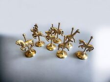 Vintage Brass Carousel figurines. Set Of 7.  picture