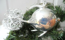 Vintage Christmas Fish/Ornament -SILVER MERCURY GLASS w/METALLIC GLITTER TAIL picture