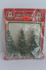 NOS Vintage Plastic Mini TREE TIE-ON Holiday/Christmas Decorations Sealed (S) picture