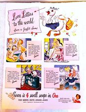 Vintage Swan Soap Baby Ad 13x10 with babies print art for bathroom circa 1940 {G picture