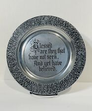 Wilton Columbia PA Pewter Plate Large 11” Blessed Christian Religious Gift Rare picture