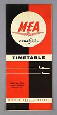 MEA MIDDLE EAST AIRLINES TIMETABLE JUNE 1961 COMET 4C VISCOUNT picture