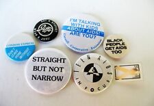 🐸SALE * Vintage AIDS HIV Pin Buttons Lot of 5 Education Political picture