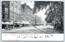 Postcard Looking up Congress Street, Portland, Maine cobble stones 1905 G191 picture