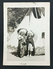 vintage 1939 photo teepee and people dress up size 4.750X6.50 b/w      i2 picture