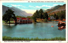 Postcard Fall River Lodge Estes Park Colorado Linen Postmarked 1943 picture