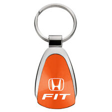 Honda Fit Keychain & Keyring - Chrome with Orange Teardrop Key Chain Fob picture