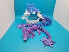 Winter Frost Flexi Dragon - 3D Printed Articulating Fidget Toy picture