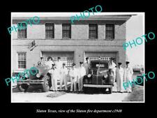 OLD LARGE HISTORIC PHOTO OF SLATON TEXAS VIEW OF THE FIRE DEPARTMENT c1940 picture