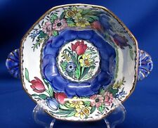 MALING PORCELAIN SMALL HANDLED BOWL TULIPS & DAFFODILS picture