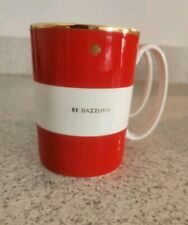 Kate Spade Coffee Tea Mug Cup Lennox Be Dazzling Red White Gold Accents Set picture