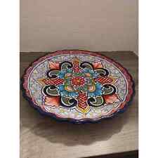 Del Angel Mexico Ceramic Pottery Plate Wall Hanging Folk Art 11 1/2” picture