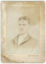 CIRCA 1890'S Large CABINET CARD Handsome Young Man Suit  Baldwin Westminster MD picture