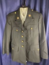 VINTAGE US ARMY GREEN COAT AG489 38 SHORT GOLD BUTTONS + 15 1/2 GREEN SHIRT  picture