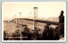 RPPC San Francisco Oakland Bay Bridge Piggot Photo VINTAGE Postcard picture