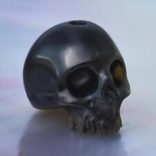 Human Skull Genuine Meteor Tektite Bead 10.48 mm Carving Vertically-drill 1.07 g picture