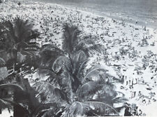 Vtg RARE Kromekote B/w King-Size 9x7 Postcard #203 On the Beach Miami Beach, FL picture