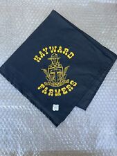 NOS 1985ish HAYWARD CA HIGH SCHOOL FARMERS HANDKERCHIEF - BLACK & YELLOW 20X21