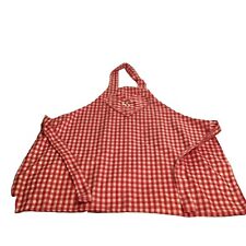 Vintage  Home Made Full Apron Red And White Gingham With Pocket picture