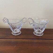Heisey Cream and Sugar Bowl Clear Etched Glass Floral picture