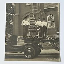 Antique/Vintage Photograph Men Ladder Fire Truck Occupational Morgantown WV picture