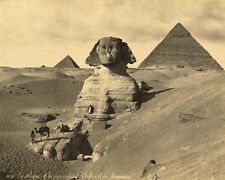 THE SPHINX & TWO PYRAMIDS EGYPT 1867 8x10 SILVER HALIDE PHOTO PRINT picture