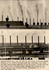 LG957 1971 Wire Photo THEN & NOW US STEEL FAIRFIELD WORKS SMOKE STACKS POLLUTION picture