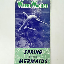 1950's FLORIDA WEEKI WACHEE SPRING OF MERMAIDS BROCHURE FL Women Swimsuit Vtg picture