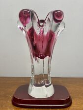Josef Hospodka Chribska Sommerso Bohemian Czech Republic Glass Vase 1950’s 10” picture