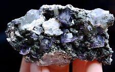 125g Newly DISCOVERED RARE CUBE PURPLE FLUORITE MINERAL SAMPLES/YaoGang  Xian picture