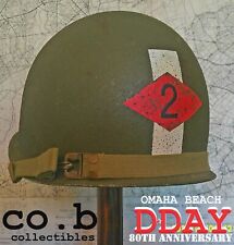 WWII M1 FIXED BAIL Helmet 2nd RANGERS Captain w/RARE WWII SEAMON Liner DDAY picture