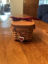 Longaberger 2003 Small Sweetest Basket, Protector, Tie On & Wooden Lid. picture