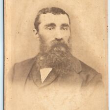 c1890s Unidentified Bearded Man Cabinet Card Photo Antique Unknown Mystery B3 picture